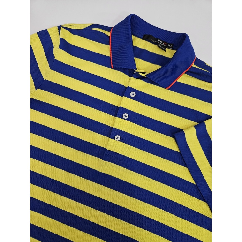 Ralph Lauren‎ RLX Men's Short Sleeve Striped Golf Polo Shirt Embroidered Medium